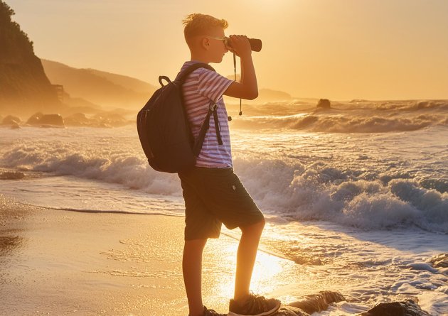 firefly_ein_jugendlicher_mit_rucksack_und_fernglas_steht_im_gegenlicht_auf_einem_felsen_in_der_brand.jpg